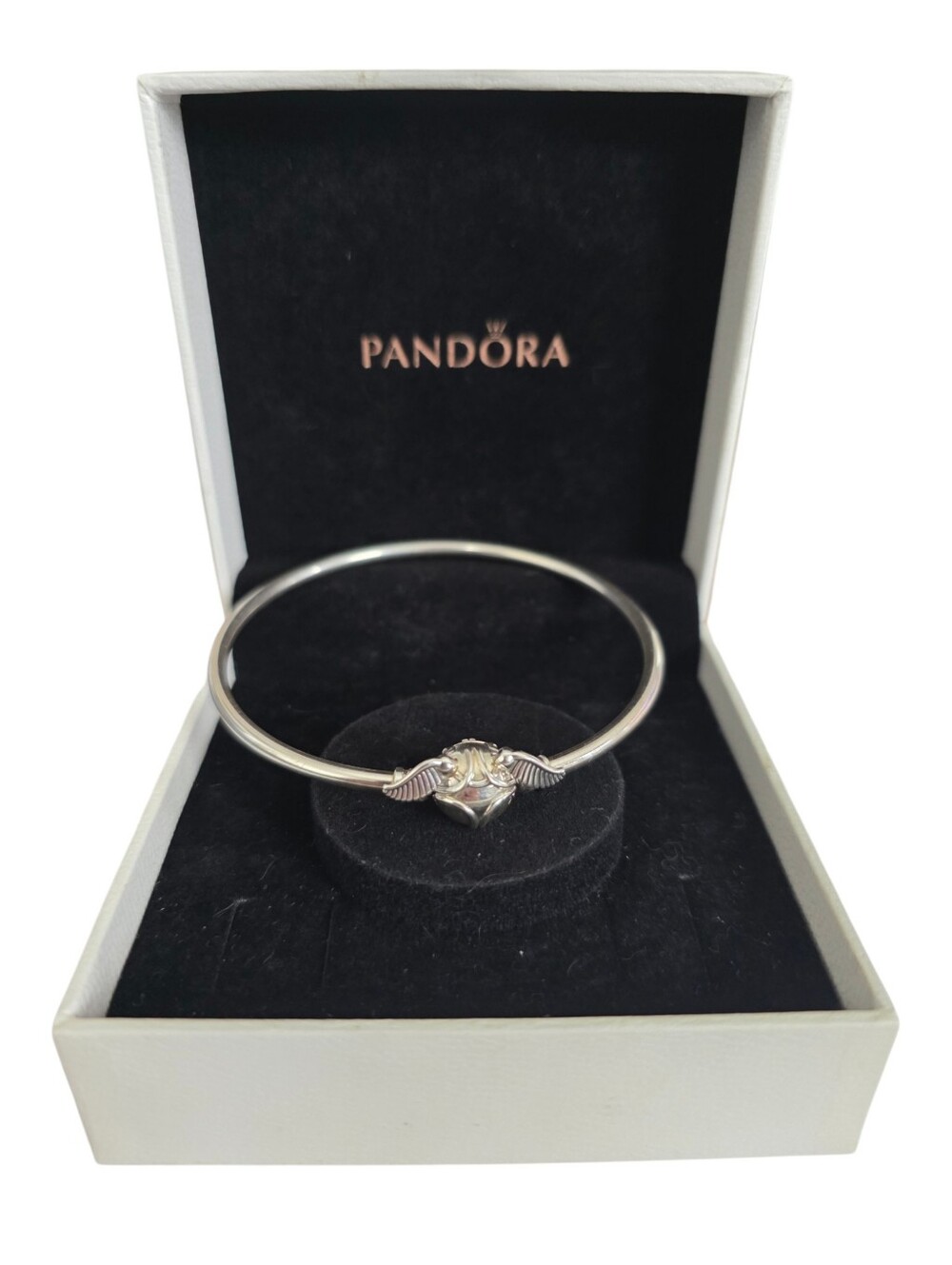 Retired Pandora Moments Harry Potter, Golden Snitch Clasp Bangle Bracelet 7”